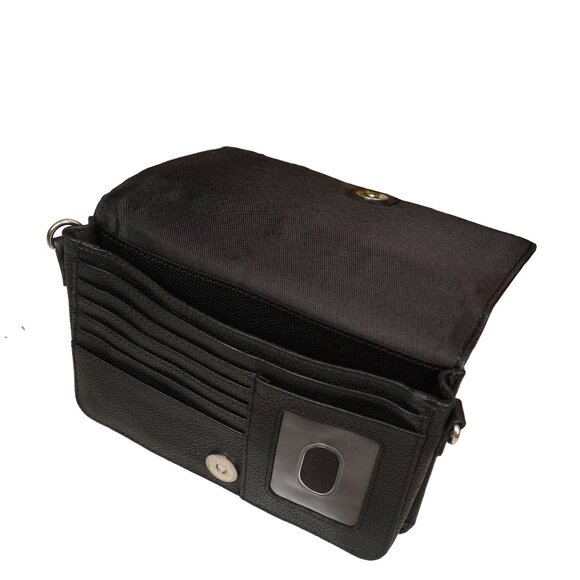 Leather Black Crossbody Shoulder Bag – Sling Messenger Bag for Work, Daily Use - Picture 5 of 10